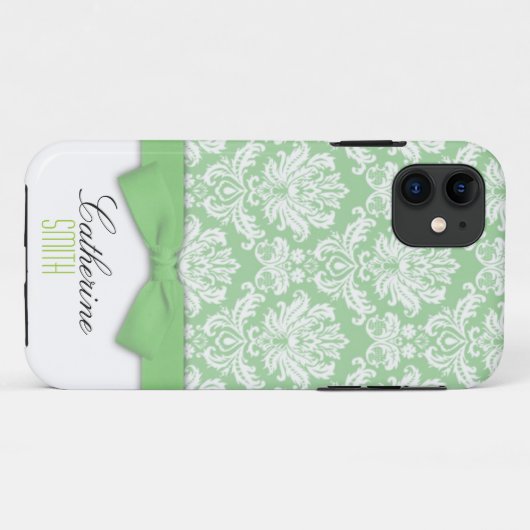 Damask Green Bow iPhone 5 Hoesje (Achterkant (horizontaal))