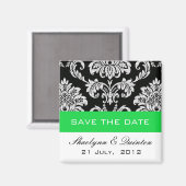Damask Green Save the Date Wedding Announement Magneet (Voorkant / Achterkant)