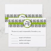 Damask Green Trim RSVP Cards-Vereisen de 5 x 7 (Voorkant / Achterkant)