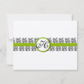 Damask Green Trim RSVP Cards-Vereisen de 5 x 7 (Achterkant)