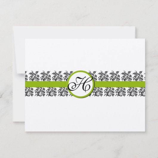 Damask Green Trim RSVP Cards-Vereisen de 5 x 7 (Achterkant)