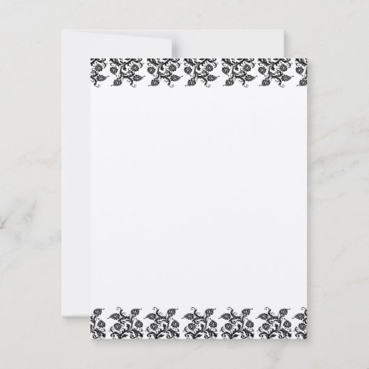 Damask Green Trim RSVP Cards-Vereisen de 5 x 7 (Achterkant)