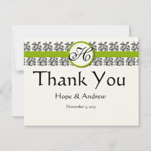 Damask Green Trim RSVP Cards-Vereisen de 5 x 7 Kaartje