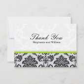 Damask Green Wedding Hartelijk dank Bedankkaart (Voorkant)