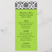 Damask Green Wedding Menu Rack Kaart (Voorkant)