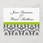 Damask Green Wedding Save the Date Briefkaarten (Voorkant)