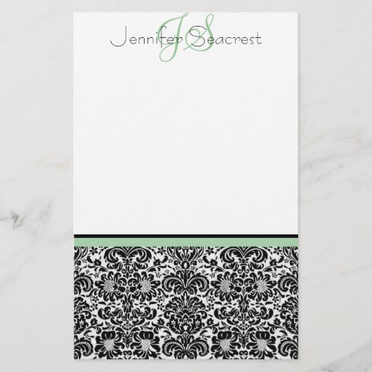 Damask, Groen Briefpapier (Voorkant)