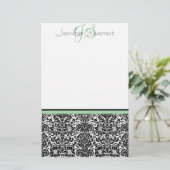 Damask, Groen Briefpapier (Staand voorkant)