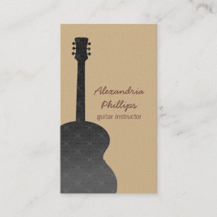 Damask Guitar Music Visitekaartje, Grey Visitekaartje