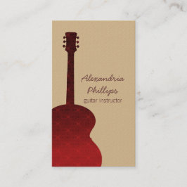 Damask Guitar Music Visitekaartje, Red Visitekaartje