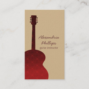 Damask Guitar Music Visitekaartje, Red Visitekaartje