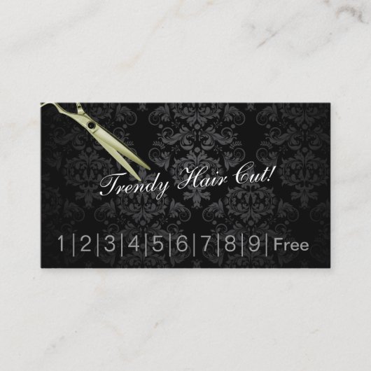 Damask Hair Cuts Hair Salon Loyalty Punch Kaart (Voorkant)