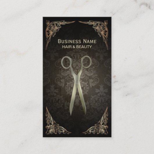  Damask Hair Salon Loyalty Punch Kaart (Voorkant)