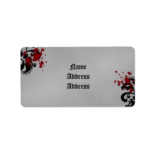 Damask Halloween bruiloft Etiket (Voorkant)