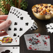 Damask Halloween bruiloft Pokerkaarten (Insitu)
