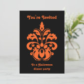 Damask Halloween feest Kaart (Staand voorkant)