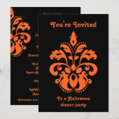 Damask Halloween feest Kaart (Voorkant / Achterkant)