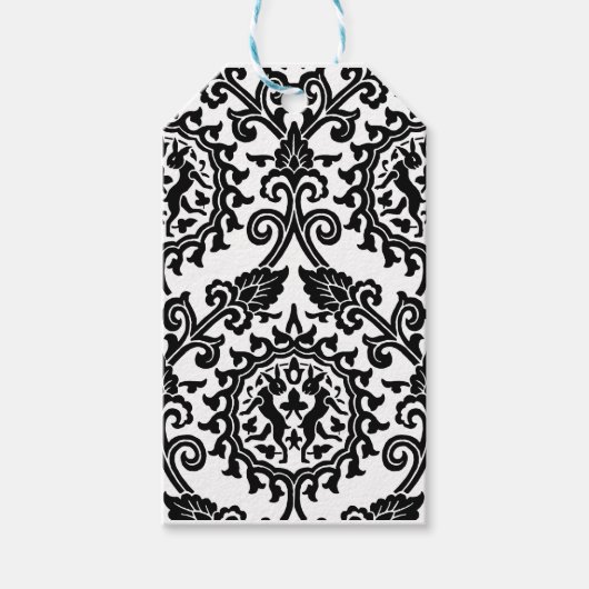 Damask Hare Pattern Cadeaulabel (Voorkant)