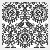 Damask Hare Pattern Vierkante Sticker (Voorkant)