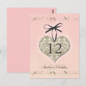 Damask Harttafel Nummer Kaart (Voorkant / Achterkant)