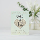  Damask Heart Mint Gold Tafelnummer (Staand voorkant)