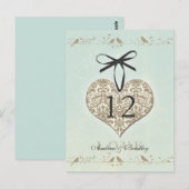  Damask Heart Mint Gold Tafelnummer (Voorkant / Achterkant)