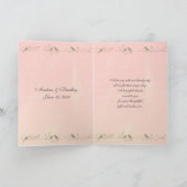 Damask Heart Pink Gold Wedding Dank u Bedankkaart (Binnen)
