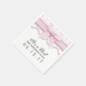 Damask Heart Pink Ribbon Baby shower Servet (Hoek)