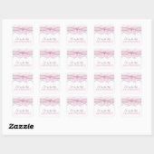 Damask Heart Pink Ribbon Baby shower Sticker (Vel)