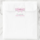 Damask Heart Pink Ribbon Baby shower Sticker (Tas)