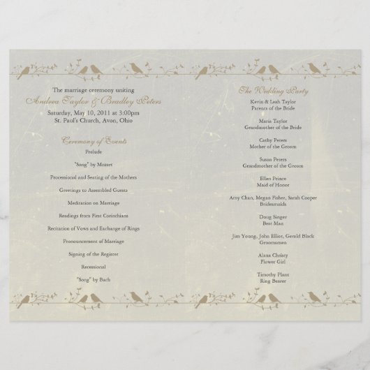 Damask Heart Wedding Programme (Achterkant)