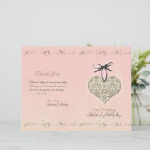  Damask Heart Wedding Programme (Staand voorkant)