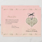  Damask Heart Wedding Programme (Voorkant / Achterkant)