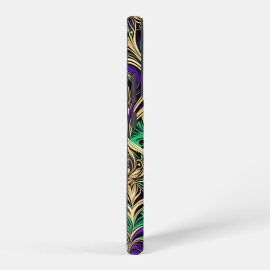 Damask Hearts & Flowers Goud Paarse Black Emerald Samsung Galaxy Hoesje (Rechterkant)