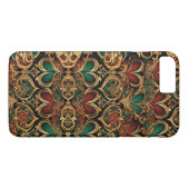 Damask Hearts Gold Black Crimson Emerald Case-Mate iPhone Case (Achterkant (Horizontaal))