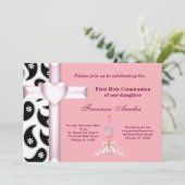 Damask Heilige Communie Kaart (Staand voorkant)