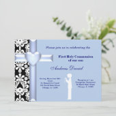 Damask Heilige Communie Kaart (Staand voorkant)