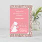 Damask Heilige Communie Kaart (Staand voorkant)