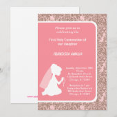 Damask Heilige Communie Kaart (Voorkant / Achterkant)