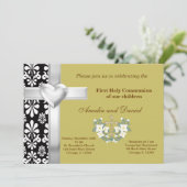 Damask Heilige Communie Kaart (Staand voorkant)