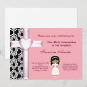 Damask Heilige Communie Kaart (Voorkant / Achterkant)