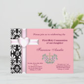Damask Heilige Communie Kaart (Staand voorkant)