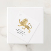 Damask Heraldische Leeuw Bedankjes Labels (In situ)
