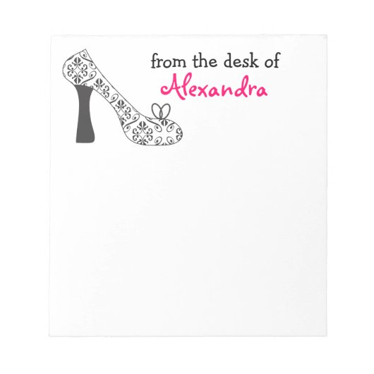 Damask High Hiel Stiletto Shoe Notitieblok (Voorkant)