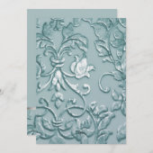 Damask Holiday Party Invitation Kaart (Voorkant / Achterkant)