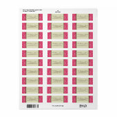 Damask Holiday Return Address Labels (fuchsia) (Full Sheet)