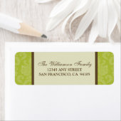 Damask Holiday Return Address Labels (limoen) (Insitu)
