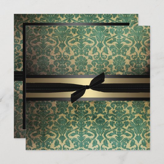 Damask Holiday Uitnodiging (Voorkant / Achterkant)