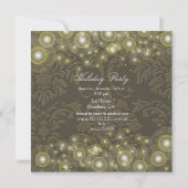 Damask Holiday uitnodigingen, champagnebubbels Kaart (Achterkant)