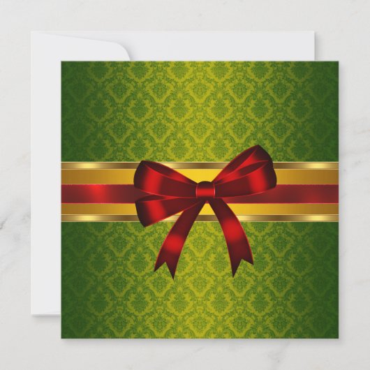 Damask Holiday-uitnodigingen Kaart (Voorkant)